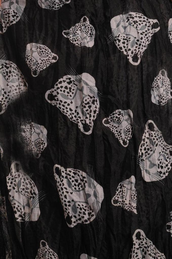 Liss Kiss Black & White Leopard On Black - Scarf
