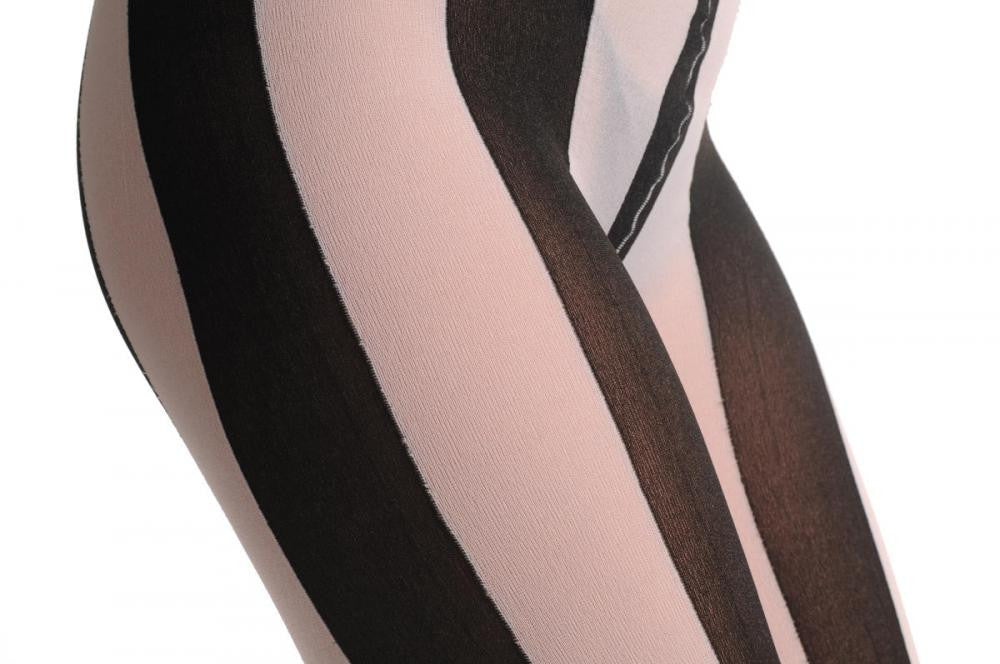 Liss Kiss Black & White Stripes - Tights