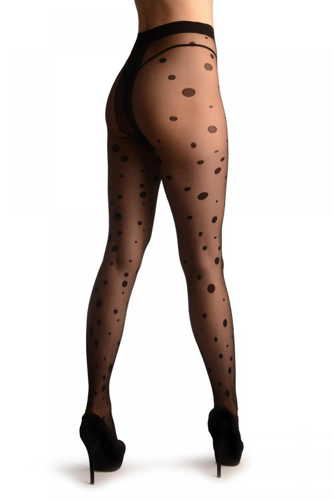 Liss Kiss Black With All Sizes Dots - Tights