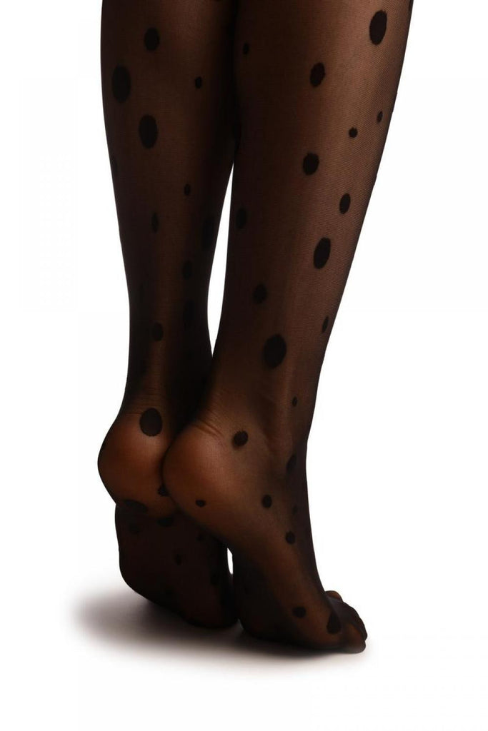 Liss Kiss Black With All Sizes Dots - Tights