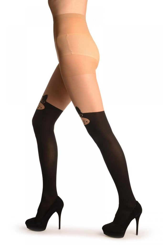 Liss Kiss Black With Bulldog Over The Knee - Tights