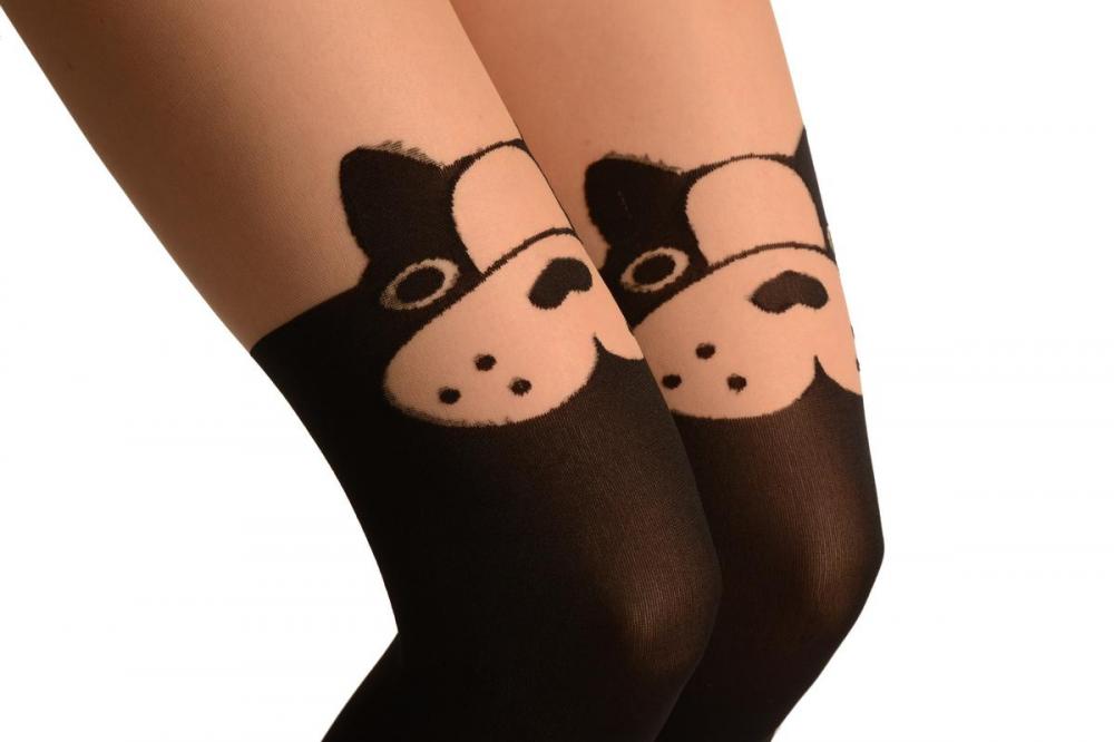 Liss Kiss Black With Bulldog Over The Knee - Tights