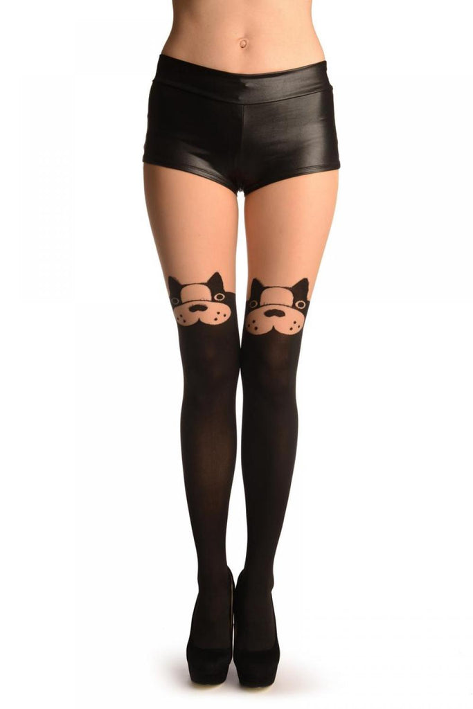 liss kiss Black With Bulldog Over The Knee - Tights