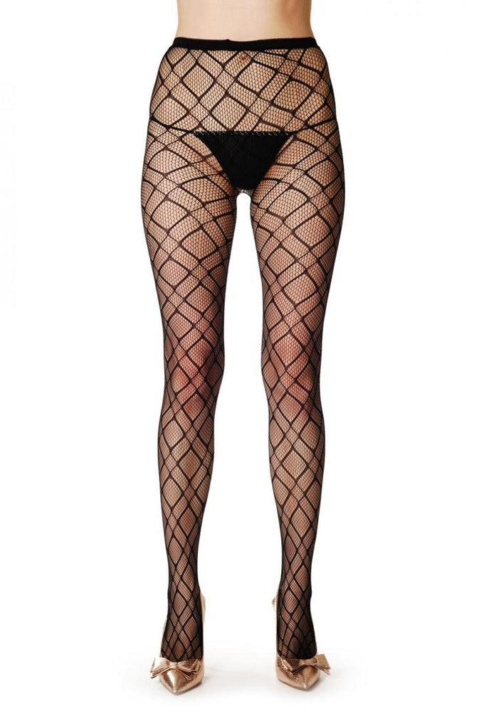 liss kiss Black With Crossed Lines - Tights