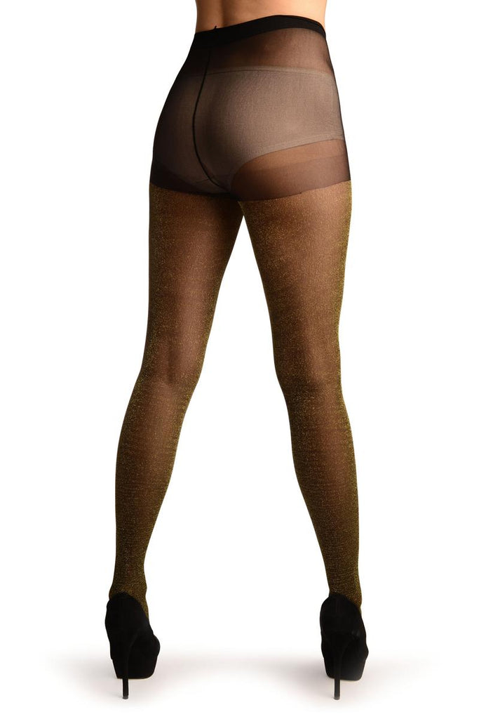 Liss Kiss Black With Gold Lurex Tights - Tights
