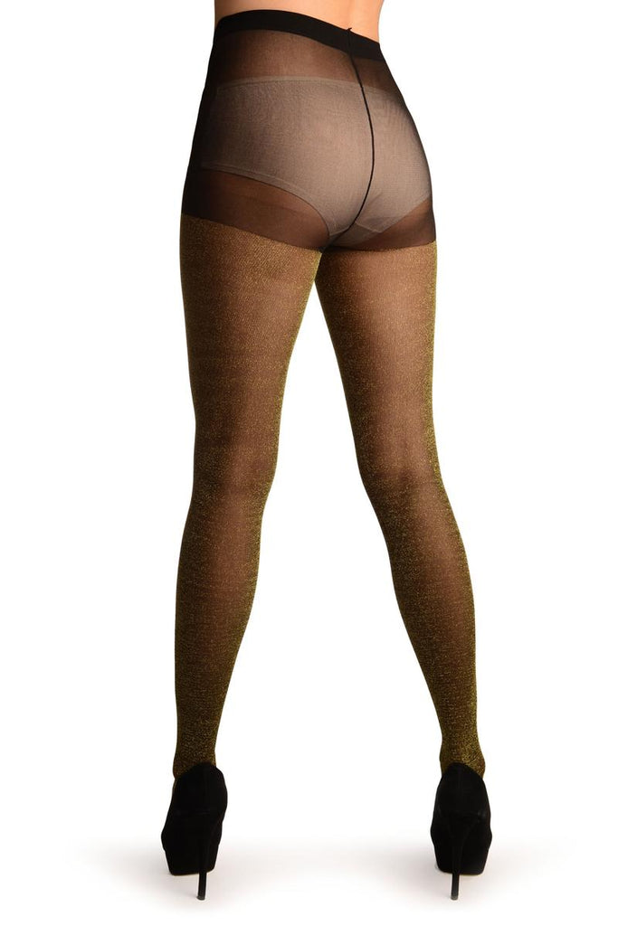 Liss Kiss Black With Gold Lurex Tights - Tights