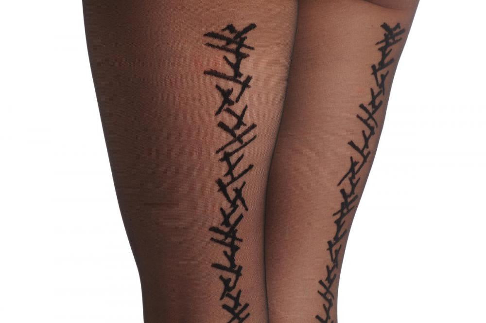 Liss Kiss Black With Needles Back Seam - Tights