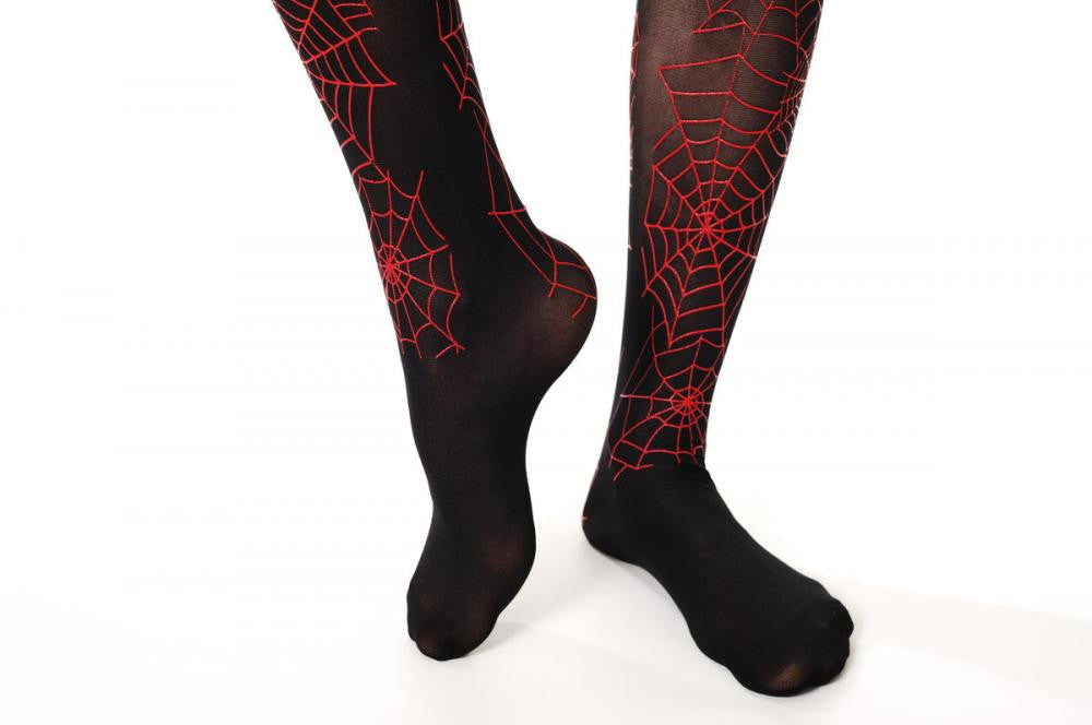 Liss Kiss Black With Red Spiders (Halloween) - Tights