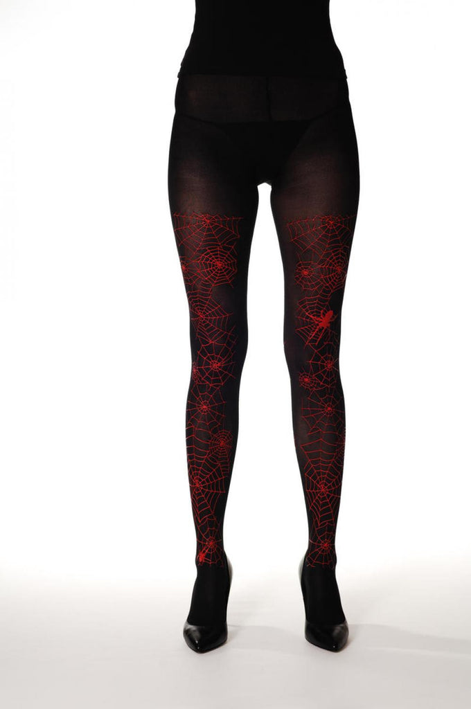 liss kiss Black With Red Spiders (Halloween) - Tights