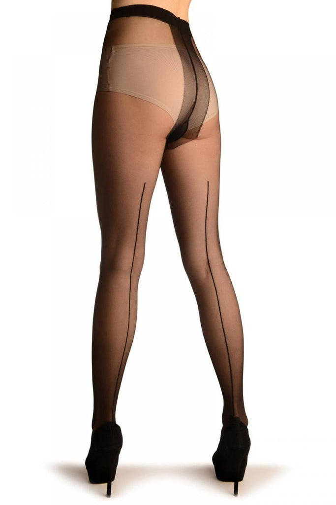 liss kiss Black With Seam And Heart - Tights