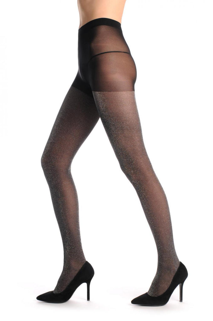 Liss Kiss Black With Silver Lurex - Tights