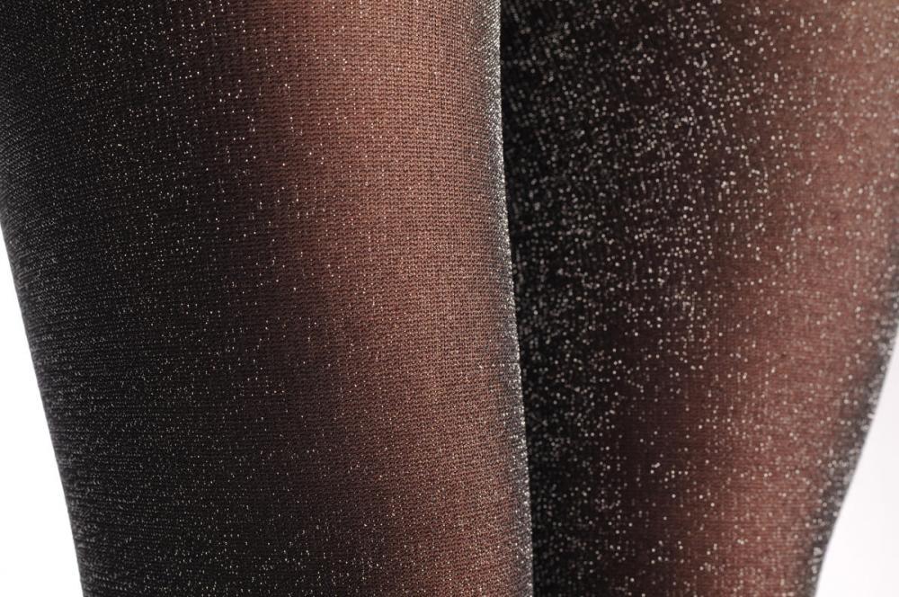 Liss Kiss Black With Silver Lurex - Tights