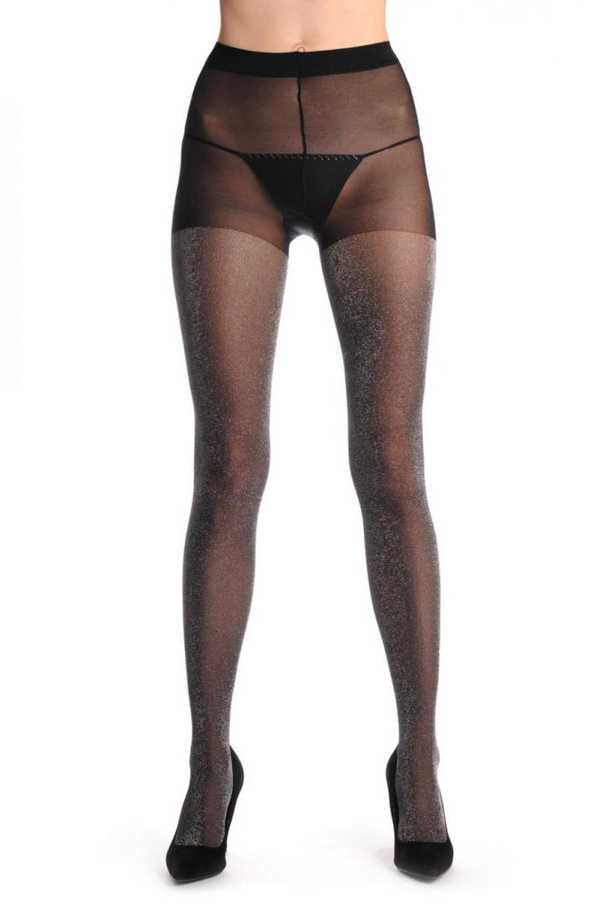Liss Kiss Black With Silver Lurex - Tights