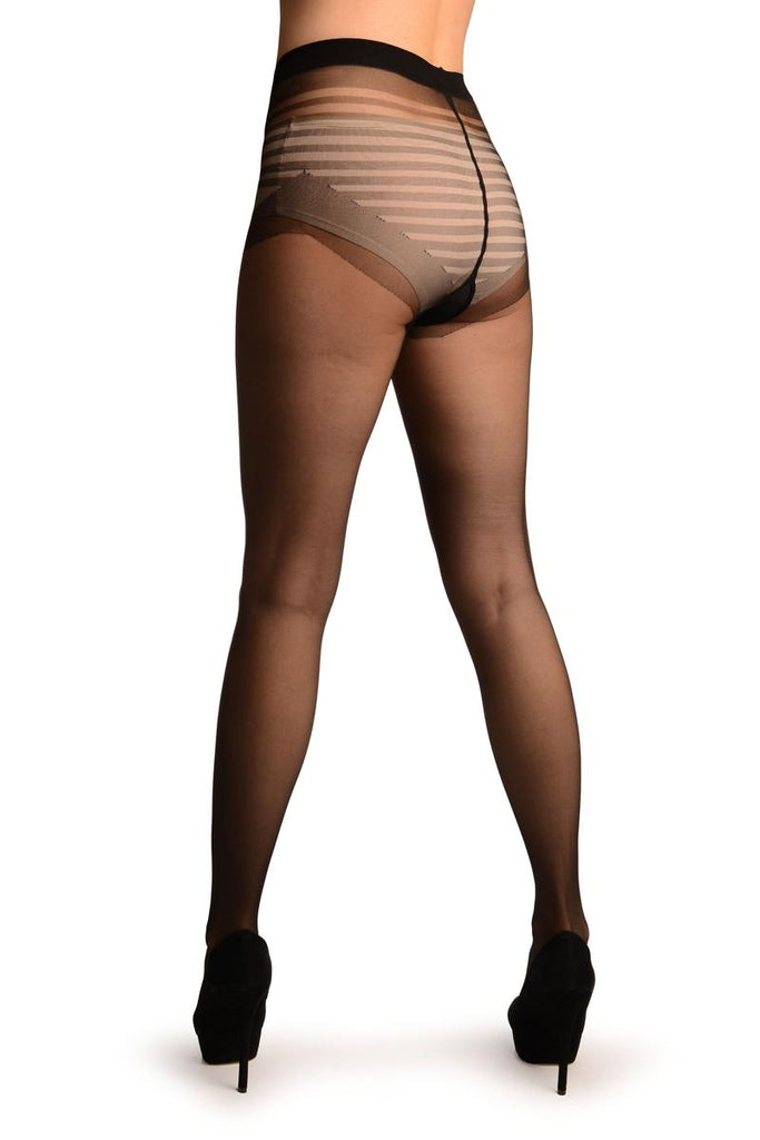 Liss Kiss Black With Striped Top Tights - Tights