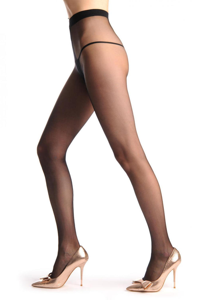 Liss Kiss Black With Waved Back Opaque Seam - Tights
