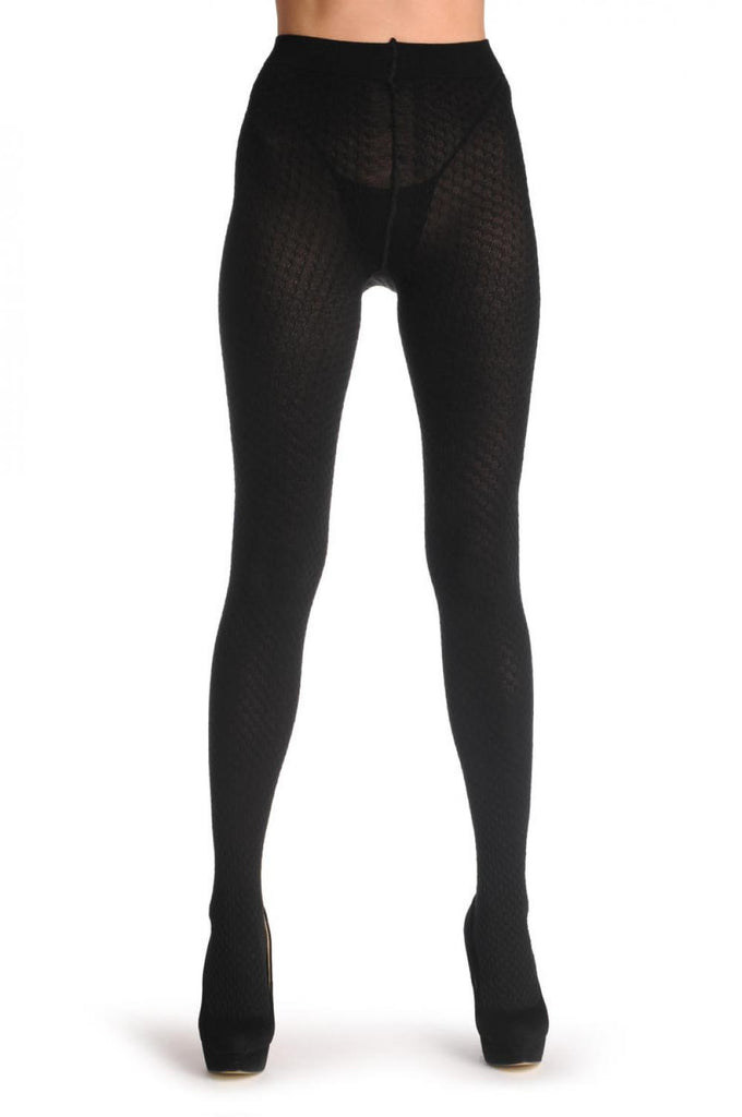 Liss Kiss Black Woven Gingham 150 Den - Tights