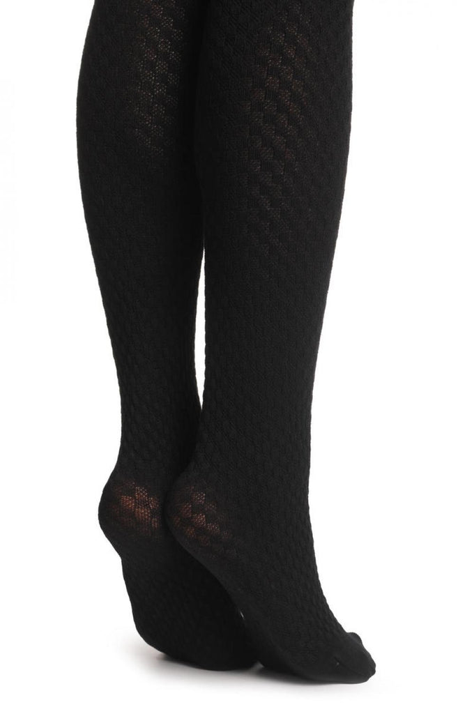Liss Kiss Black Woven Gingham 150 Den - Tights