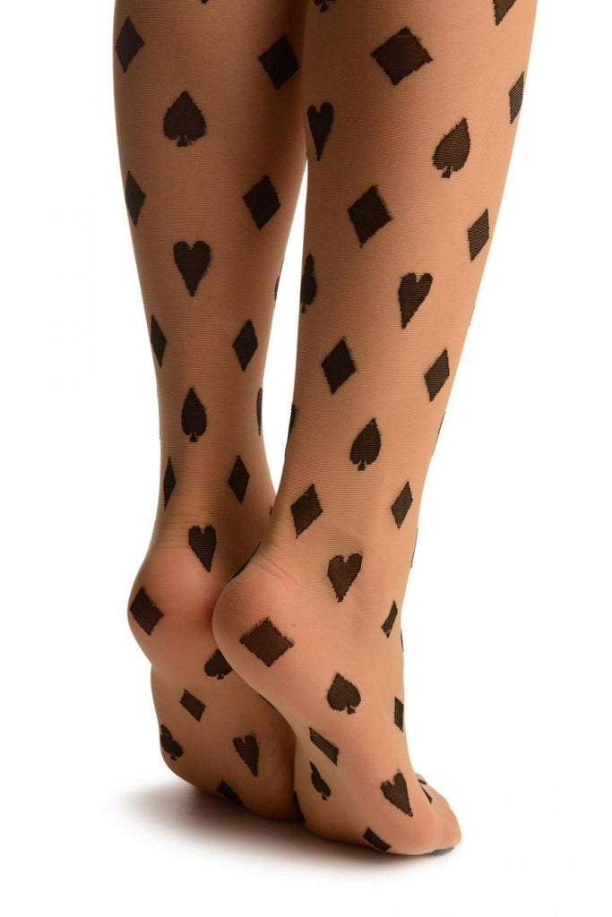 Liss Kiss Black Woven Playing Suit On Nude - Tights