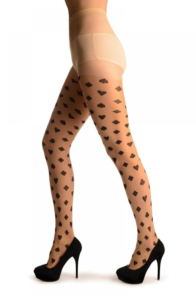 Liss Kiss Black Woven Playing Suit On Nude - Tights