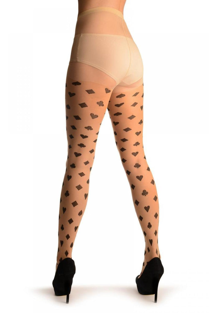 Liss Kiss Black Woven Playing Suit On Nude - Tights