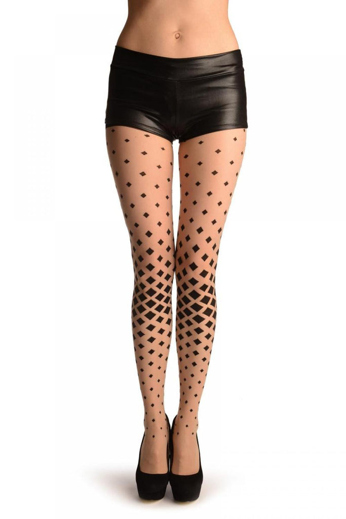 liss kiss Black Woven Rombs On Nude - Tights