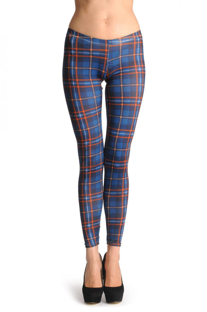 Liss Kiss Blue Checkered Tartar - Leggings