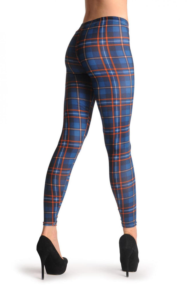 Liss Kiss Blue Checkered Tartar - Leggings