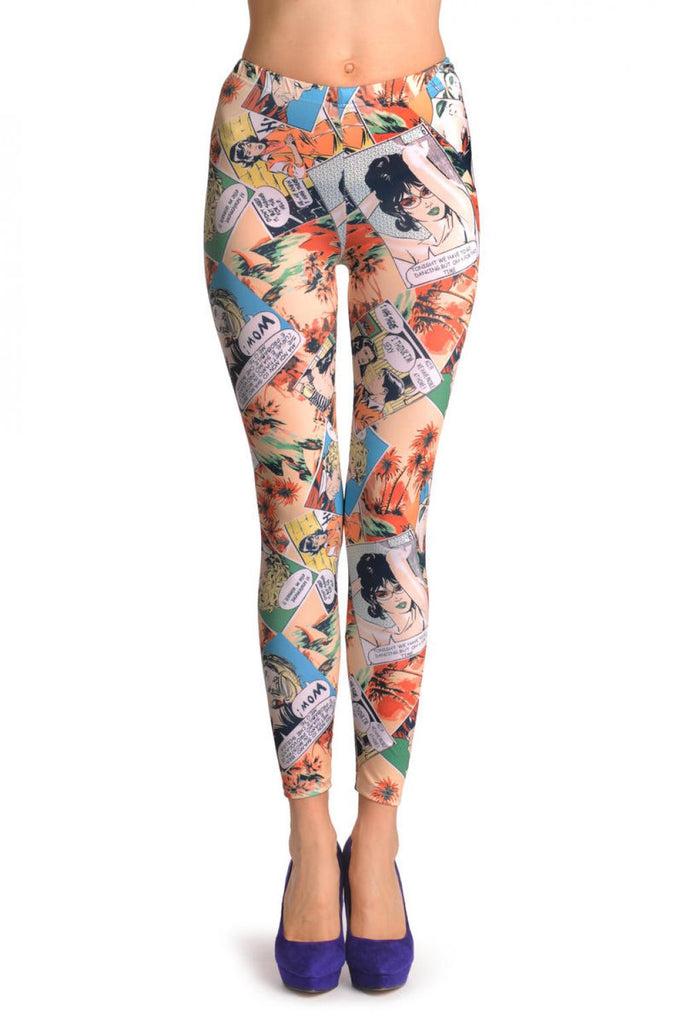 liss kiss Blue & Orange Comics Episode - Leggings