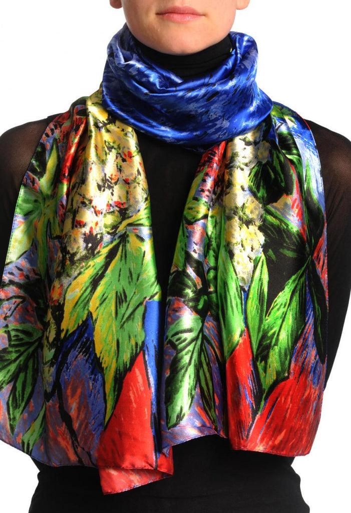Liss Kiss Blue Red & Green Van Gogh Flowers - Scarf