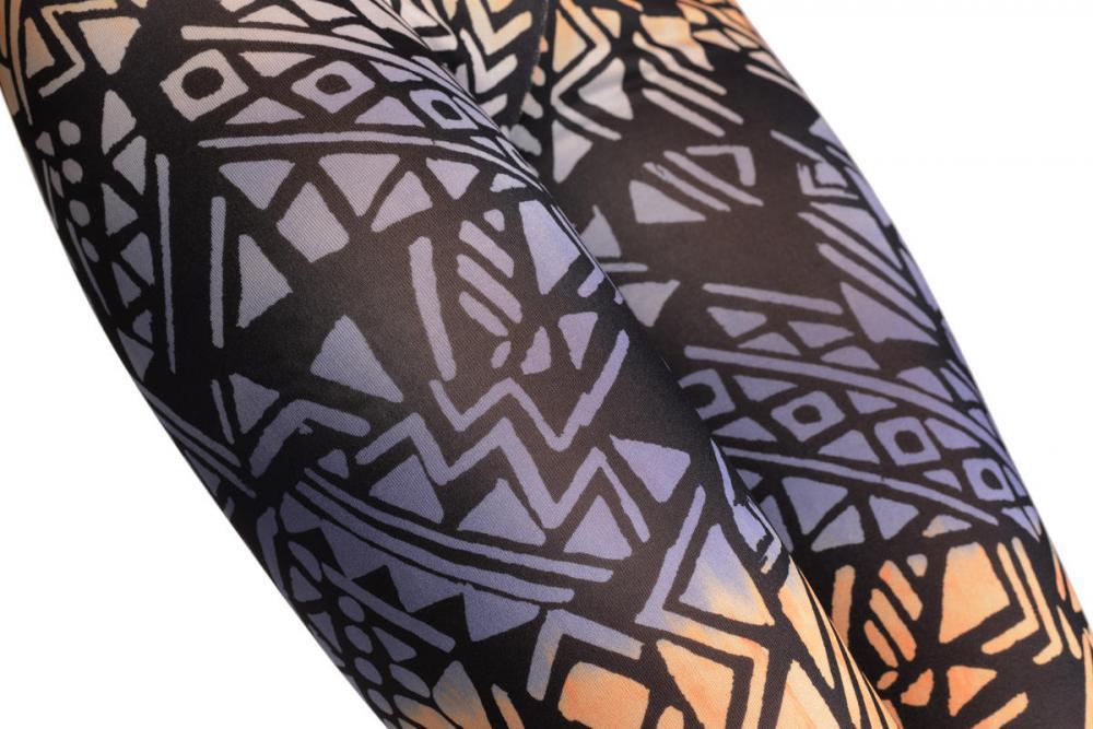 Liss Kiss Blue & Terracotta Aztec Print - Leggings