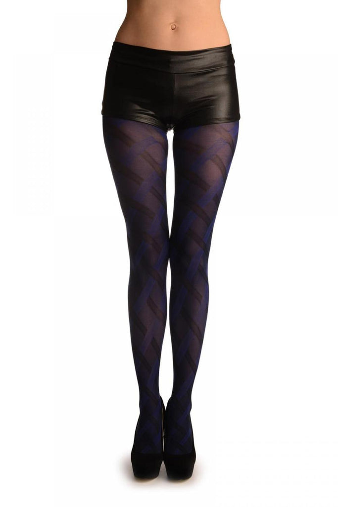 liss kiss Bright Blue Scotish Plait - Tights