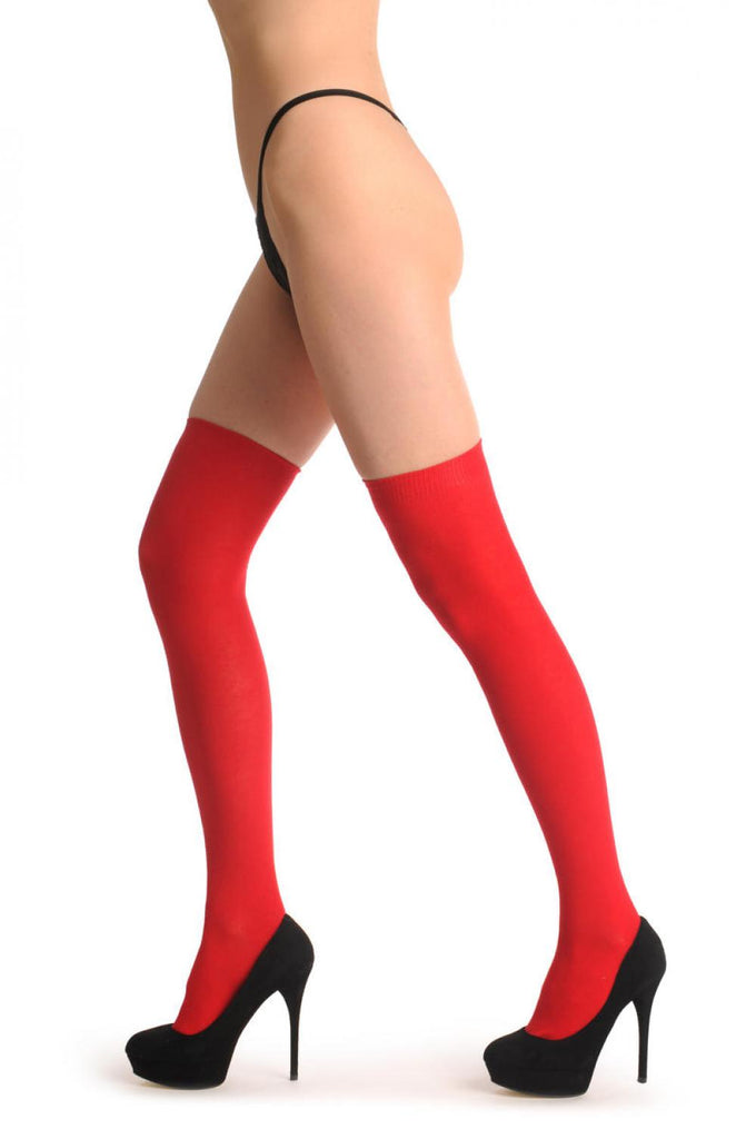 Liss Kiss Bright Red - Over The Knee Socks