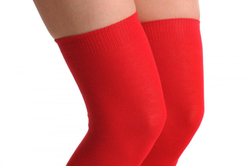 Liss Kiss Bright Red - Over The Knee Socks