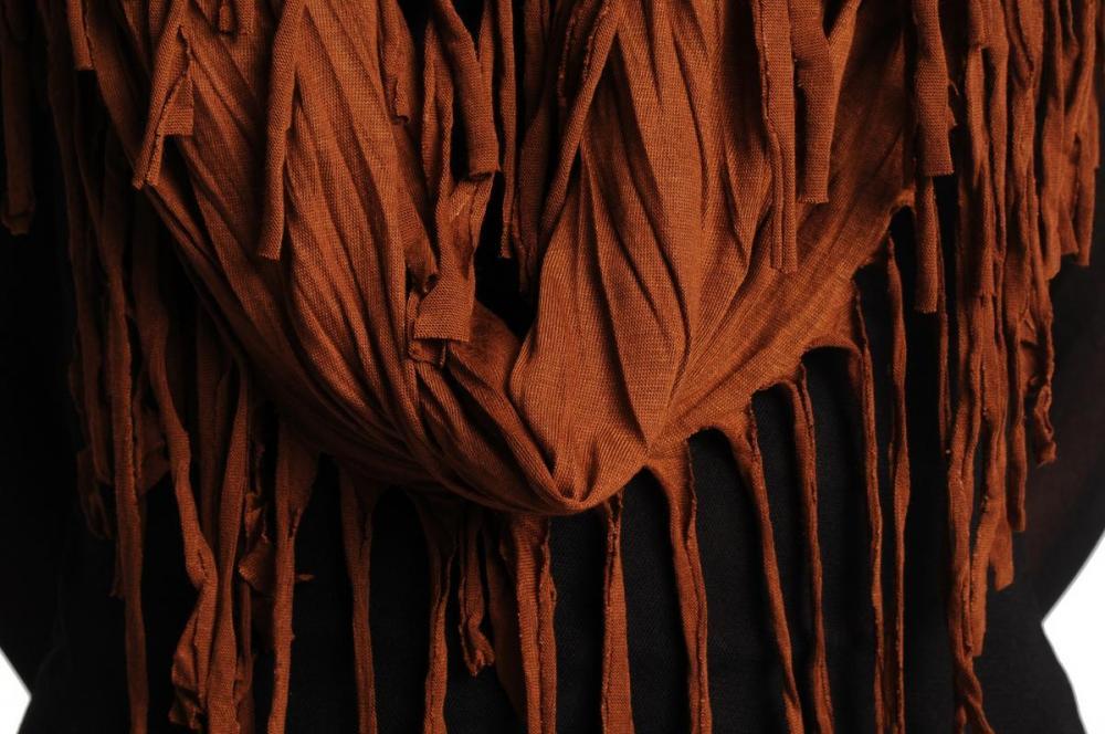 Liss Kiss Brown With Tassels Snood Scarf - Snood