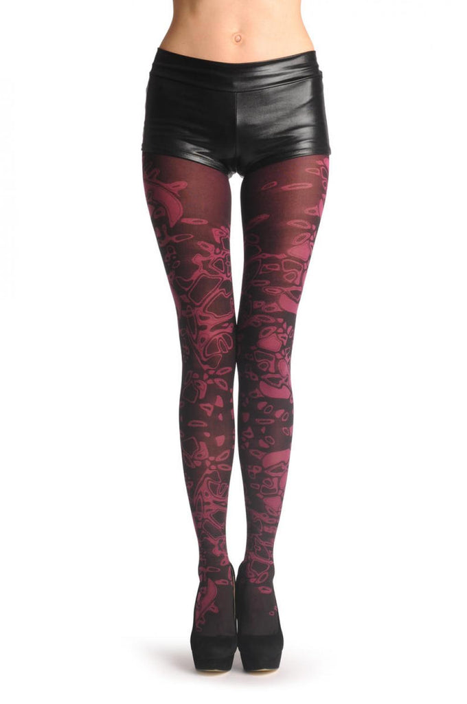 liss kiss Burgundy Marble On Black 40 Den - Tights