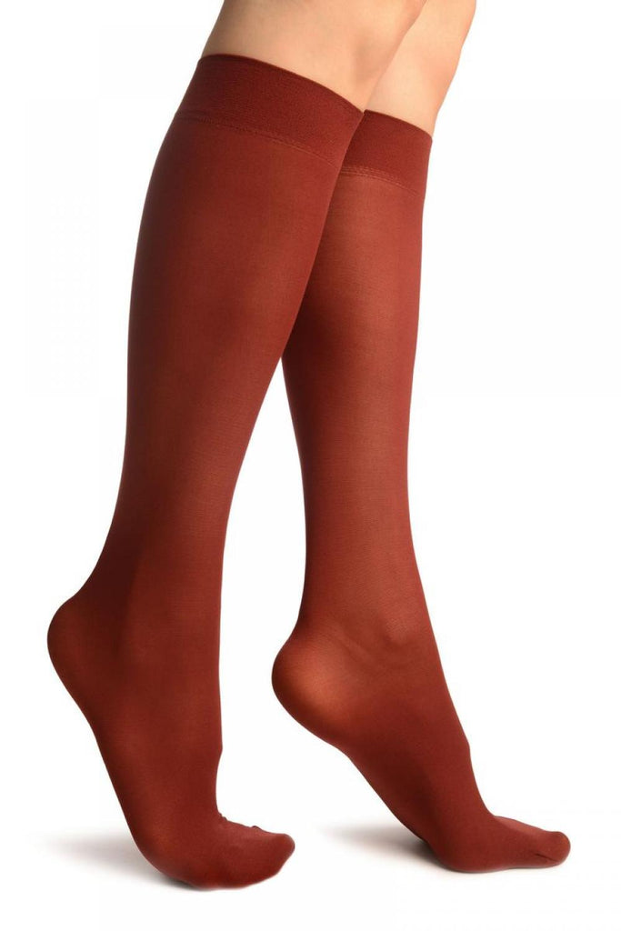 liss kiss Burgundy Red Plain Socks Knee High - Socks