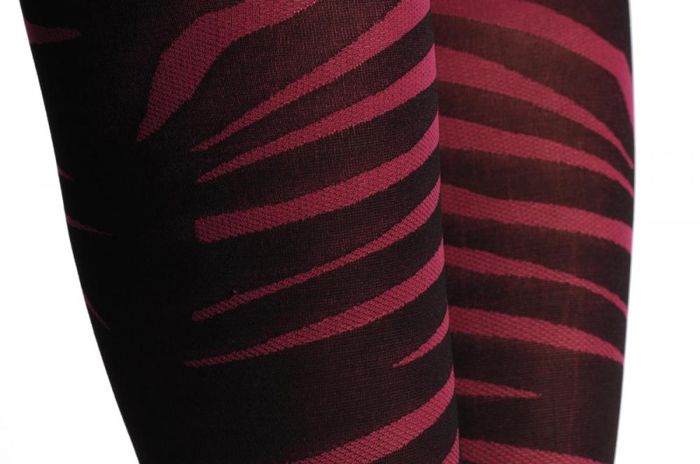 Liss Kiss Burgundy Zebra Pattern 40 Den - Tights