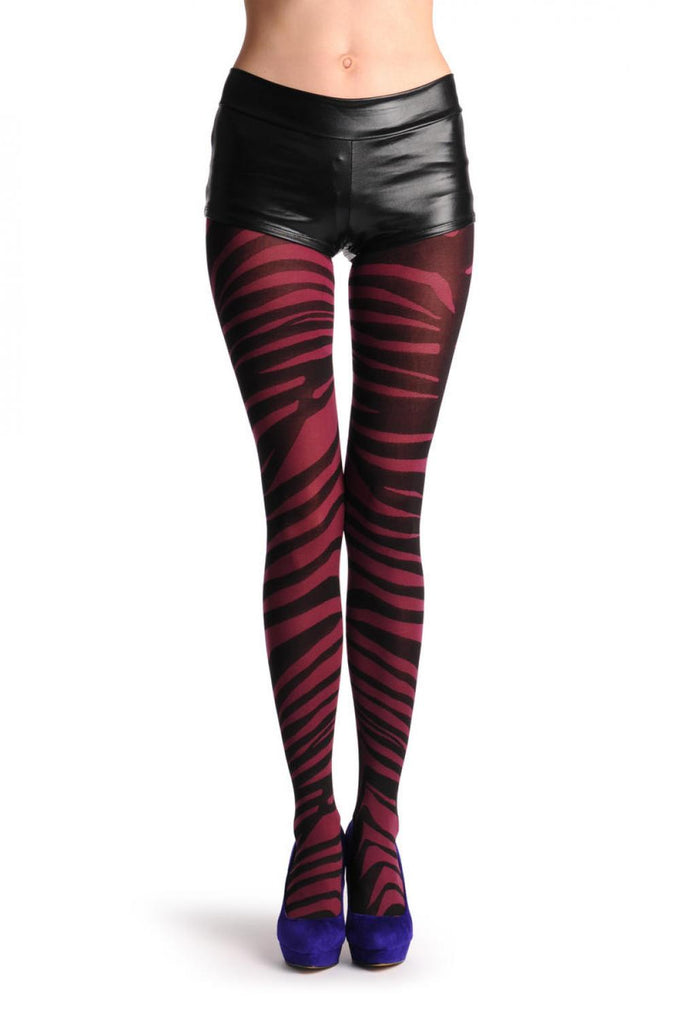 liss kiss Burgundy Zebra Pattern 40 Den - Tights