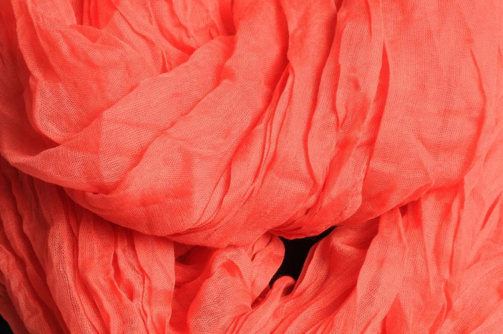 Liss Kiss Carmine Pink Creased Snood Scarf - Snood