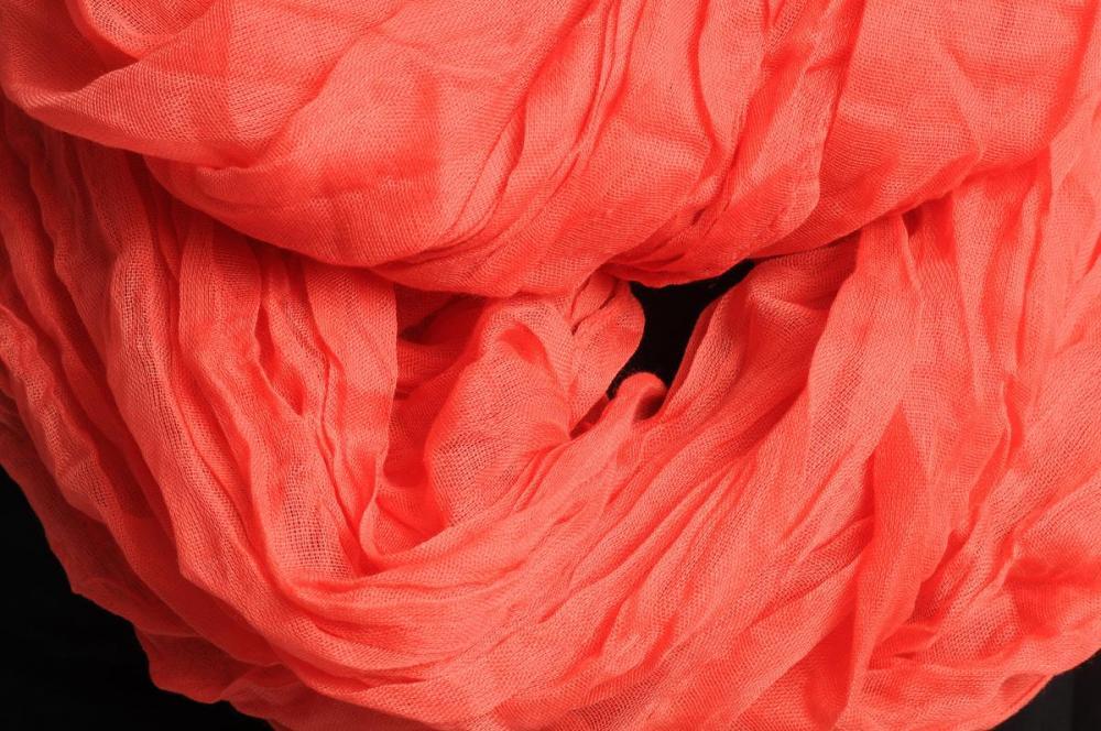 Liss Kiss Carmine Pink Creased Snood Scarf - Snood