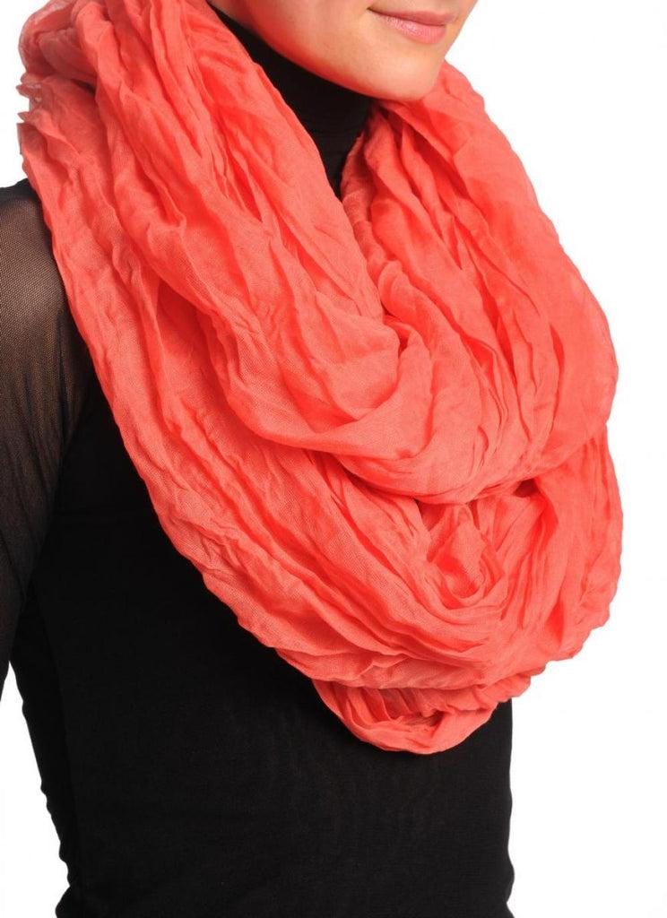 Liss Kiss Carmine Pink Creased Snood Scarf - Snood