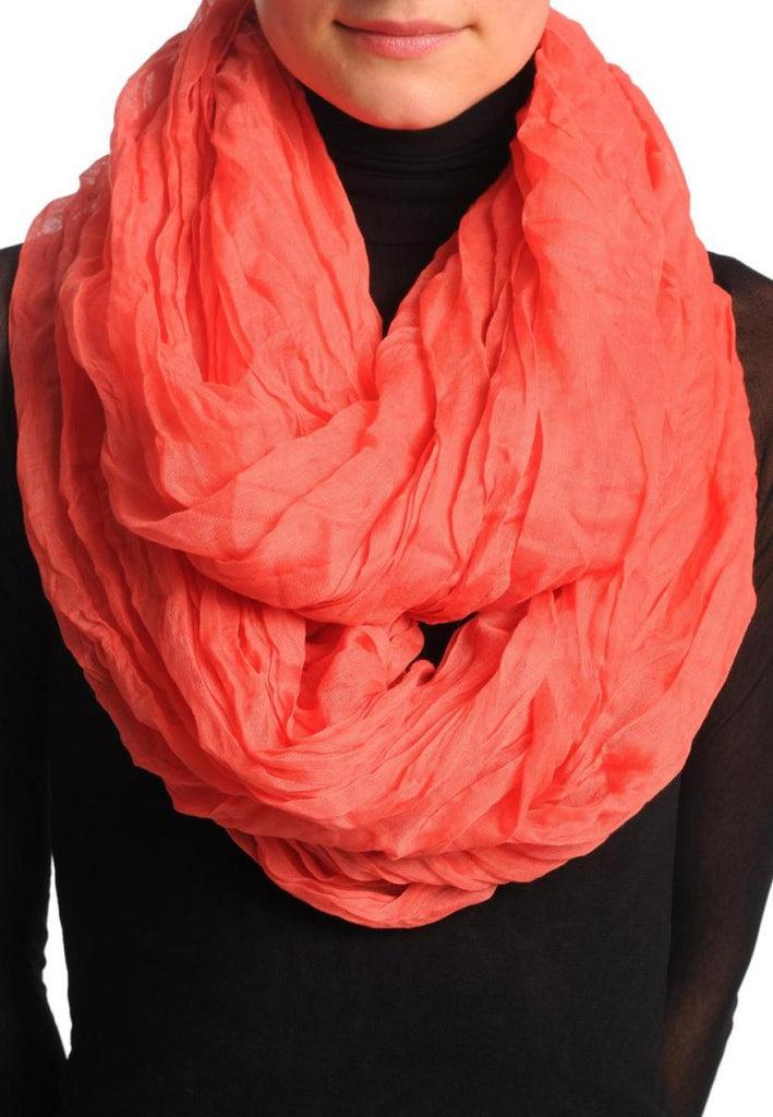 liss kiss Carmine Pink Creased Snood Scarf - Snood