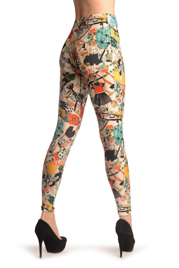 Liss Kiss Cartoon Fashionista Girl - Leggings