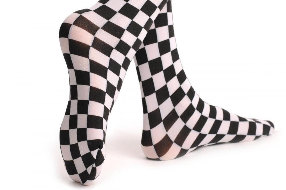 Liss Kiss Checkered Black & White - Tights