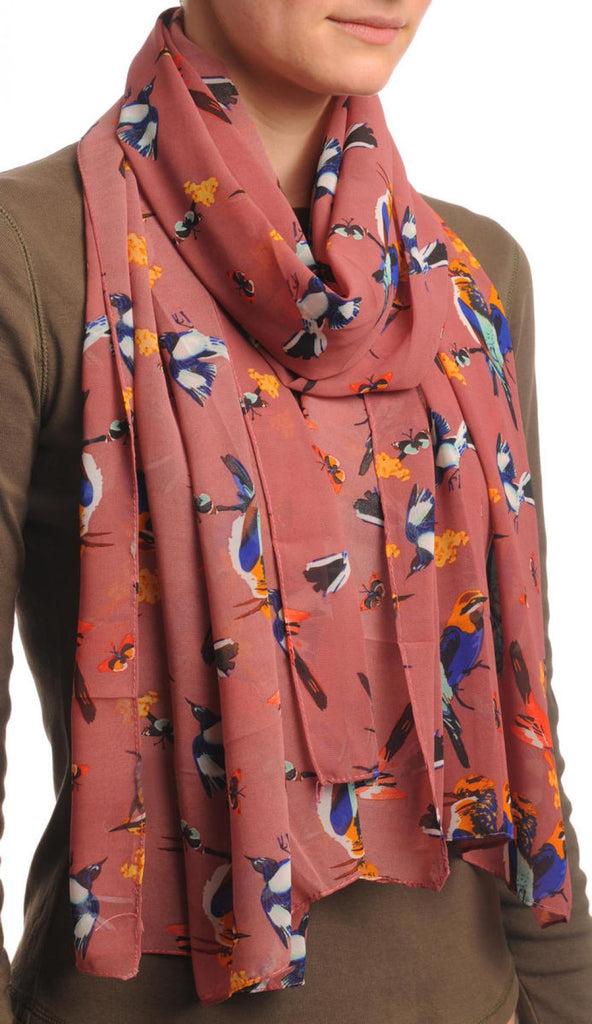 Liss Kiss Colourful Birds On Fuchsia - Scarf