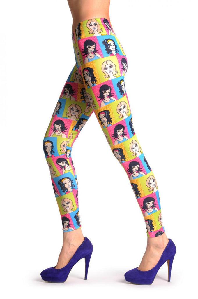 Liss Kiss Colourful Girls Portraits - Leggings