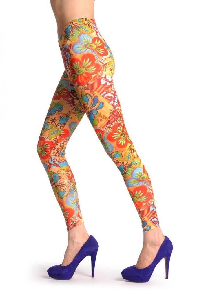 Liss Kiss Colourful Summer Flowers - Leggings