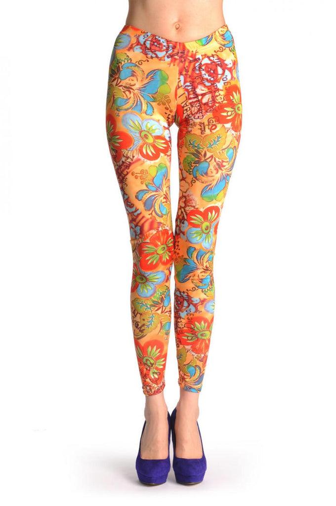 Liss Kiss Colourful Summer Flowers - Leggings