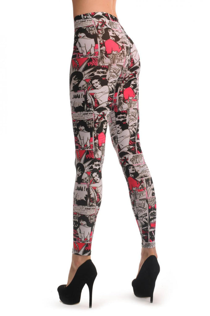 Liss Kiss Comics Girl On White - Leggings