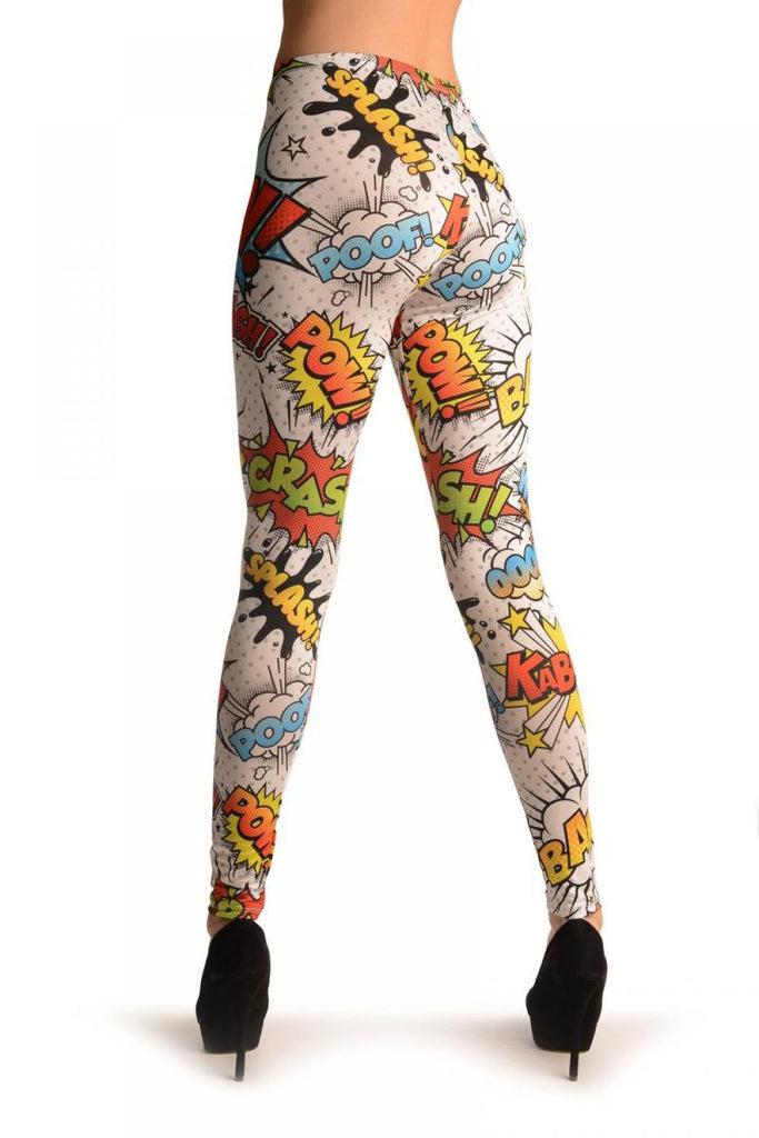 Liss Kiss Comics Printed Wow Collage - Leggings